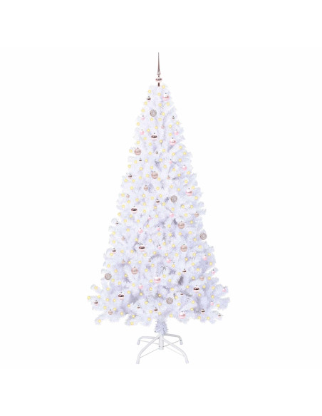 Albero di Natale artificiale Bianco 240 cm PVC e Acciaio