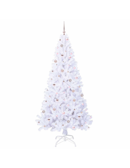 Albero di Natale artificiale Bianco 240 cm PVC e Acciaio