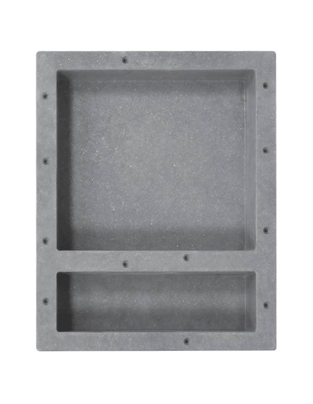 Nicchia da Doccia con 2 Scomparti Grigio Opaco 41x51x10 cm