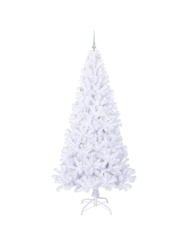 Albero di Natale artificiale Bianco 240 cm PVC e Acciaio