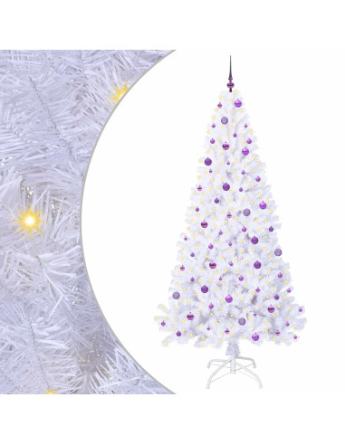 Albero di Natale artificiale Bianco 240 cm PVC e Acciaio