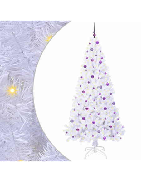 Albero di Natale artificiale Bianco 240 cm PVC e Acciaio