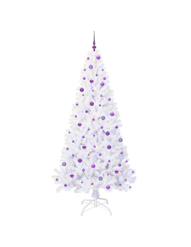 Albero di Natale artificiale Bianco 240 cm PVC e Acciaio