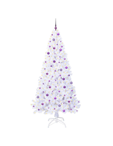 Albero di Natale artificiale Bianco 240 cm PVC e Acciaio