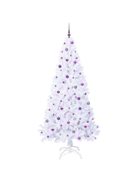 Albero di Natale artificiale Bianco 240 cm PVC e Acciaio