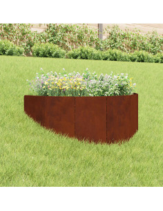 Bordura per Prato 100 x 45 cm Acciaio Ruggine