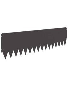 Bordura per Prato 20 pcs 103 x 30 cm Acciaio Nero 2