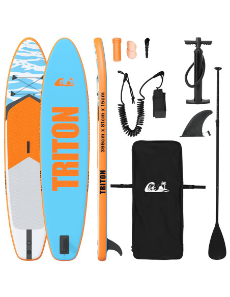 Paddle Board Gonfiabile TRITON 366 x 81 x 15 cm Blu per