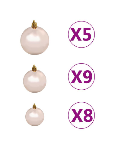 Albero di Natale Preilluminato con Palline e Pigne 180 cm