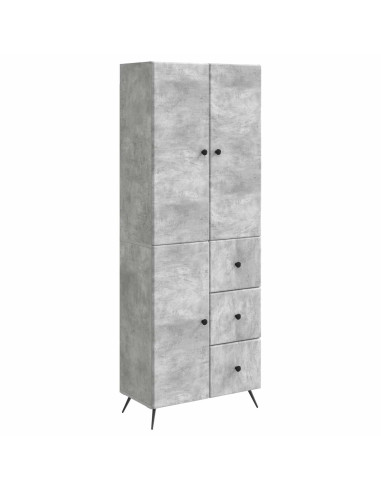 Set di armadi 2 pcs Grigio Cemento Legno ingegnerizzato