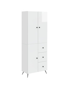 Set di armadi 2 pcs Bianco Lucido Legno ingegnerizzato