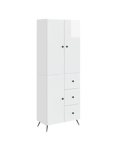 Set di armadi 2 pcs Bianco Lucido Legno ingegnerizzato