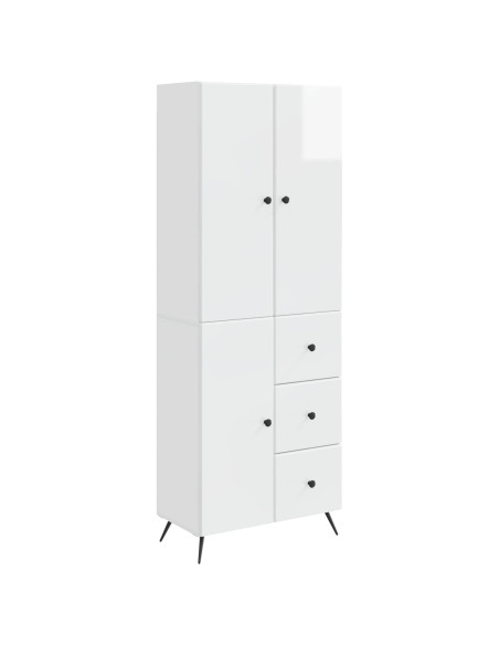 Set di armadi 2 pcs Bianco Lucido Legno ingegnerizzato