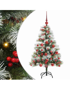 Albero di Natale artificiale Verde e bianco 120 cm 2