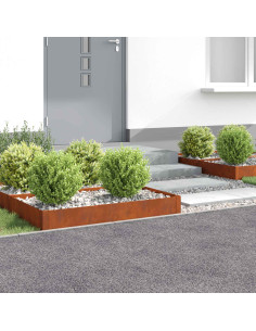 Bordura per Prato 4 pcs 100 x 60 x 20 cm Acciaio Ruggine