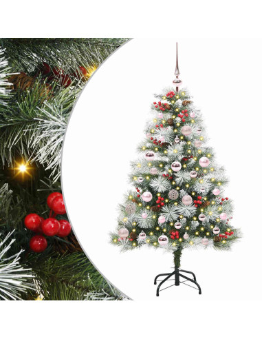 Albero di Natale artificiale Verde e bianco 120 cm