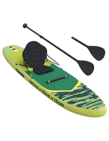 SUP Board con Seggiolino 2-in-1 POSEIDON 305 x 76 x 15 cm Verde