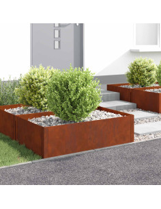 Bordura per Prato 100 x 60 x 35 cm Acciaio Ruggine