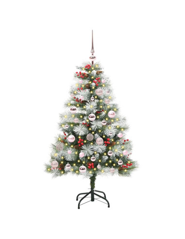 Albero di Natale artificiale Verde e bianco 120 cm
