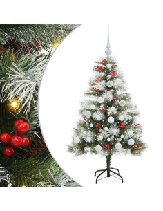 Albero di Natale artificiale Verde e bianco 120 cm 2