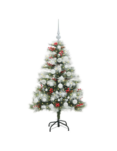 Albero di Natale artificiale Verde e bianco 120 cm