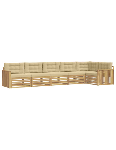 Set di divani da esterno 6 pcs Bianco e Beige