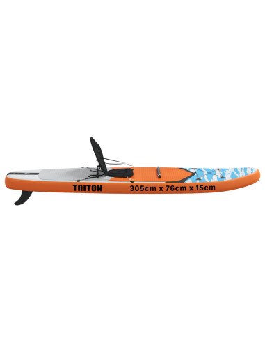 SUP Board con Seggiolino 2-in-1 TRITON 305 x 76 x 15 cm Blu per