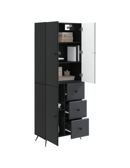 Set di armadi 2 pcs Nero Legno ingegnerizzato