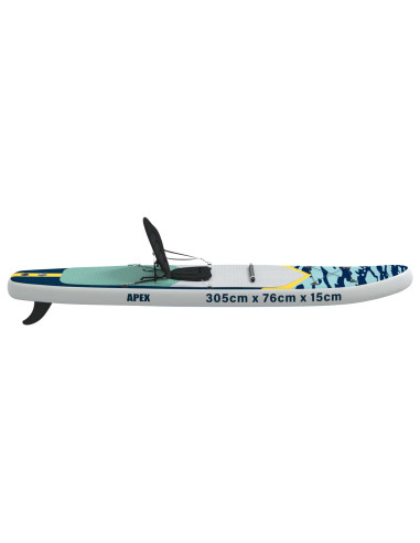 SUP Board con Seggiolino 2-in-1 APEX 305 x 76 x 15 cm Blu per