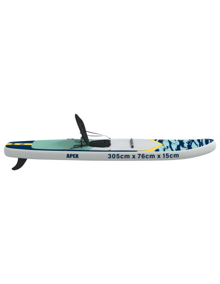 SUP Board con Seggiolino 2-in-1 APEX 305 x 76 x 15 cm Blu per