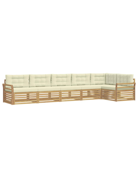 Set di divani da esterno 6 pcs Bianco e Crema