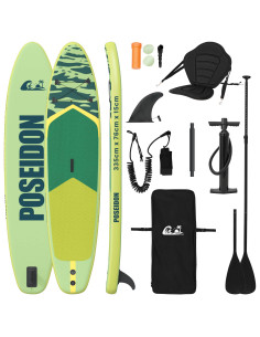SUP Board con Seggiolino 2-in-1 POSEIDON 335 x 76 x 15 cm Verde 2