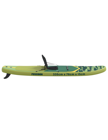 SUP Board con Seggiolino 2-in-1 POSEIDON 335 x 76 x 15 cm Verde