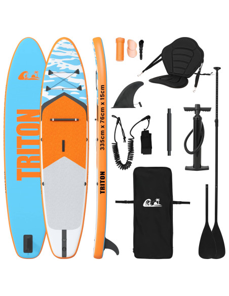SUP Board con Seggiolino 2-in-1 TRITON 335 x 76 x 15 cm Blu per