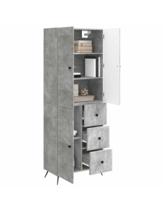 Set di armadi 2 pcs Grigio Cemento Legno ingegnerizzato 2