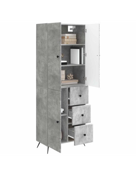 Set di armadi 2 pcs Grigio Cemento Legno ingegnerizzato