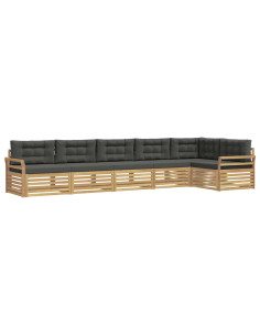 Set di divani da esterno 6 pcs Bianco e Antracite 2