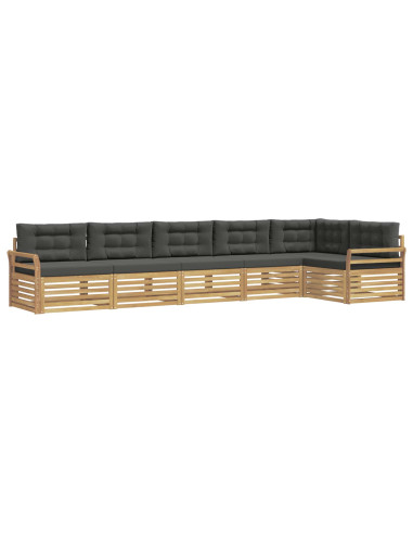 Set di divani da esterno 6 pcs Bianco e Antracite