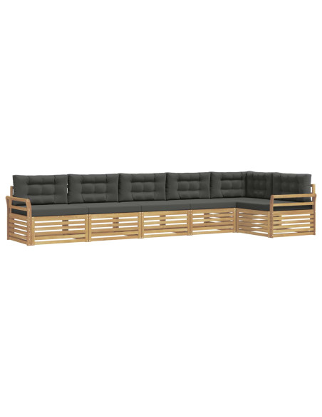Set di divani da esterno 6 pcs Bianco e Antracite