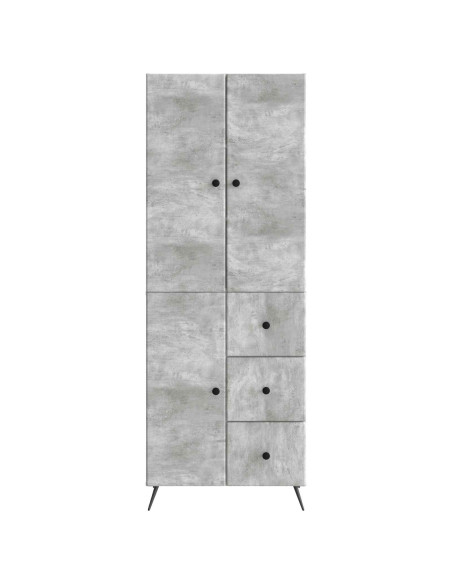 Set di armadi 2 pcs Grigio Cemento Legno ingegnerizzato