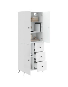 Set di armadi 2 pcs Bianco Lucido Legno ingegnerizzato 2
