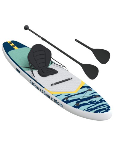 SUP Board con Seggiolino 2-in-1 APEX 335 x 76 x 15 cm Blu per