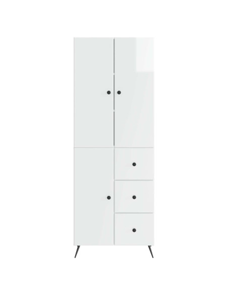 Set di armadi 2 pcs Bianco Lucido Legno ingegnerizzato