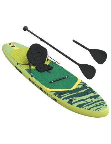 SUP Board con Seggiolino 2-in-1 POSEIDON 366 x 81 x 15 cm Verde