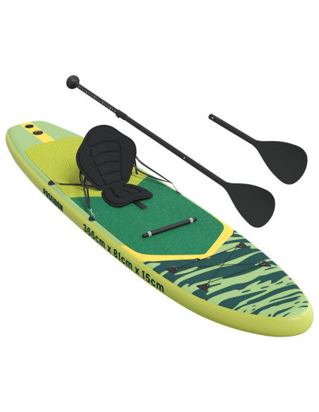 SUP Board con Seggiolino 2-in-1 POSEIDON 366 x 81 x 15 cm Verde