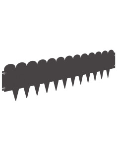 Bordura per Prato 10 pcs 103 x 25 cm Acciaio Nero 2