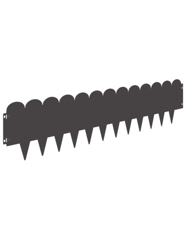 Bordura per Prato 10 pcs 103 x 25 cm Acciaio Nero