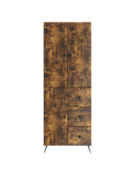 Set di armadi 2 pcs Rovere Fumo Legno ingegnerizzato