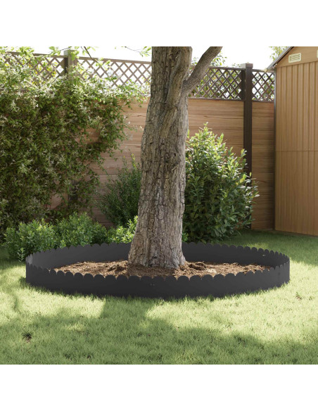 Bordura per Prato 10 pcs 103 x 25 cm Acciaio Nero