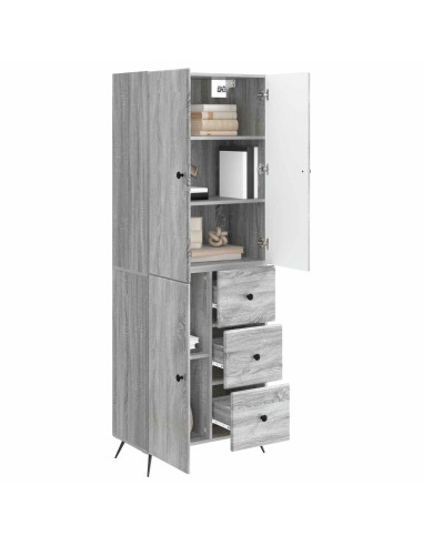 Set di armadi 2 pcs Sonoma grigio Legno ingegnerizzato